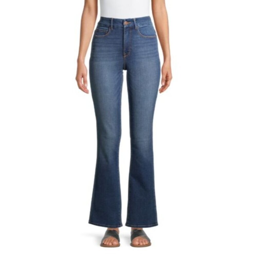 NWT Time and Tru Womens High Rise Slim Bootcut Jeans – Midwash, 16 Western-Style